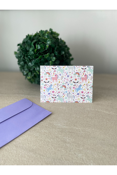 Greeting Card - Unicorns and Rainbows